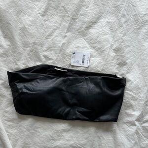 Free People vegan leather bandeau black NWT